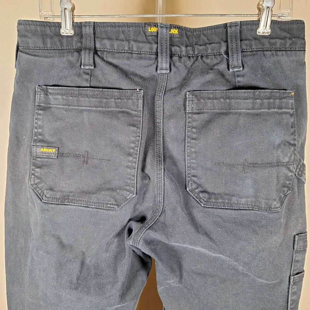 Ariat M5 Rebar Straight Leg Black Pants Carpenter Workwear Mens 32x36